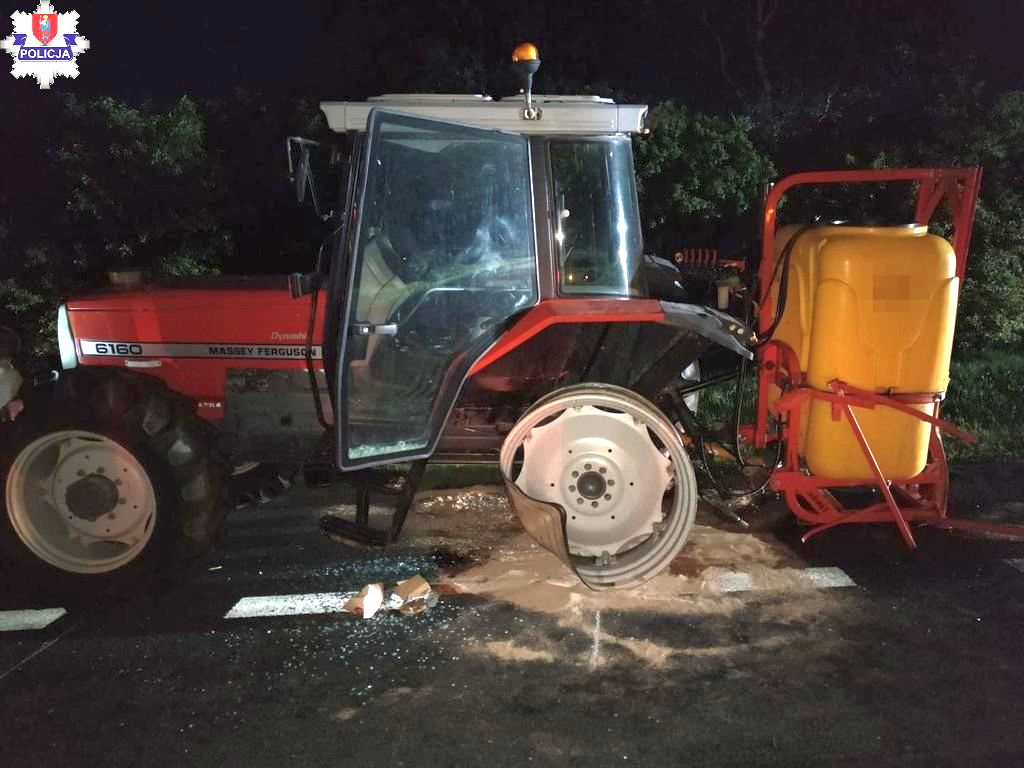 kmp zamość, wypadek, ciągnik, opryskiwacz