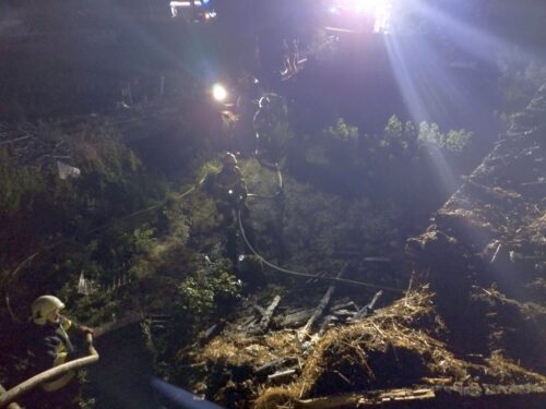 kp psp ostrowiec świętokrzyski, osp ispina, pożar, burza, piorun, wyładowanie atmosferyczne