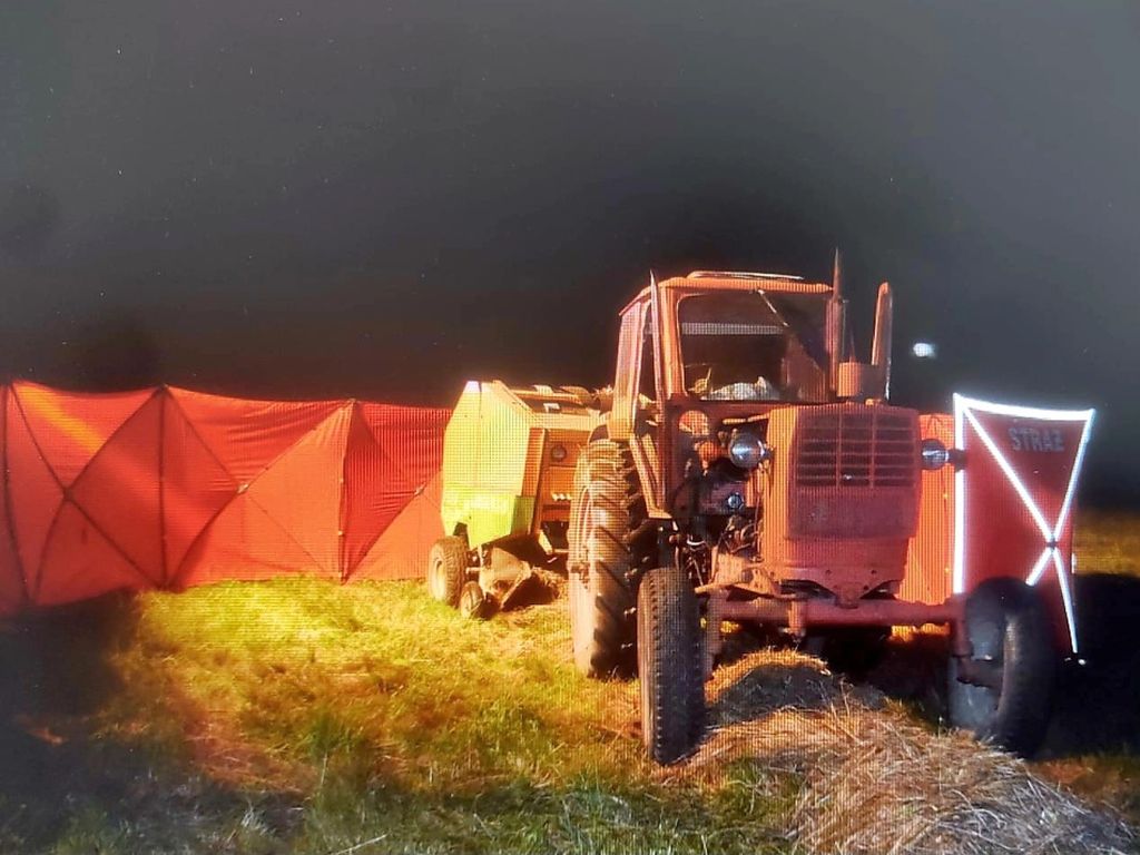 kpp parczew, wypadek, łąka, belowanie, siano, śmierć rolnika
