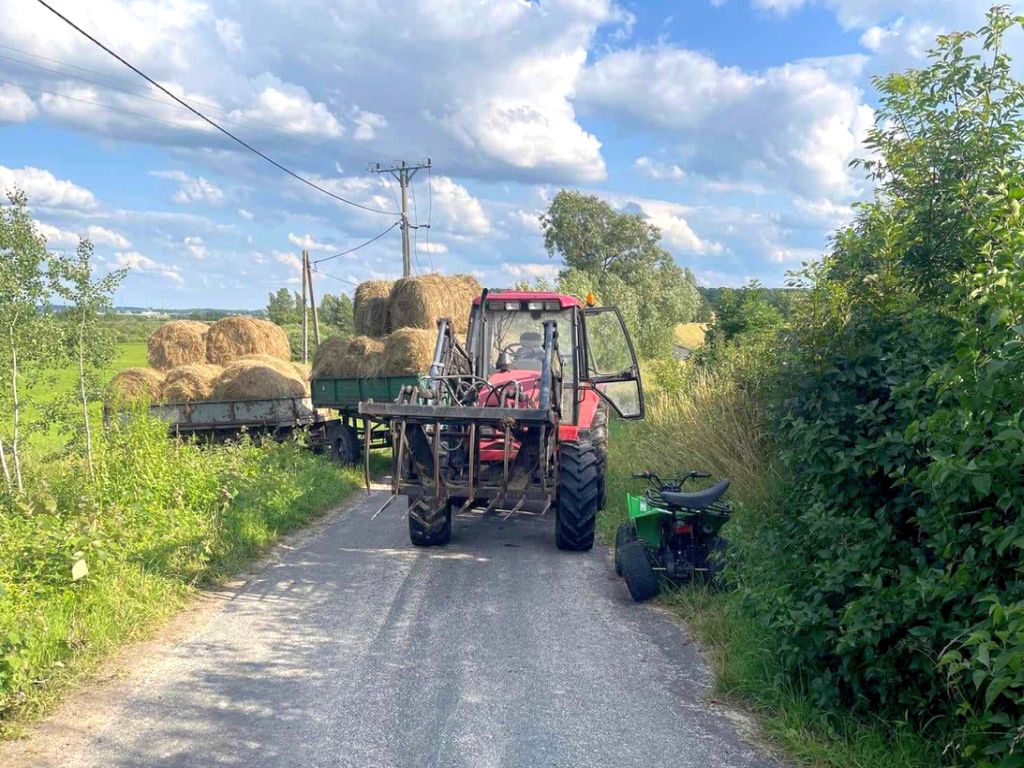 kpp iława, wypadek, quad, ciągnik, zderzenie, dzieci