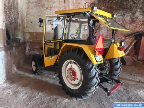 kpp lubin, kradzież, paserstwo, ciągnik rolniczy, traktor, remont, odzyskany