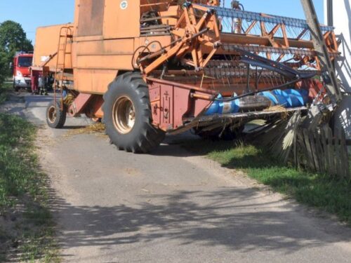 kpp łęczyca, kolizja, ogrodzenie, kombajn, kombajnista, pijany kierowca, poszukiwany