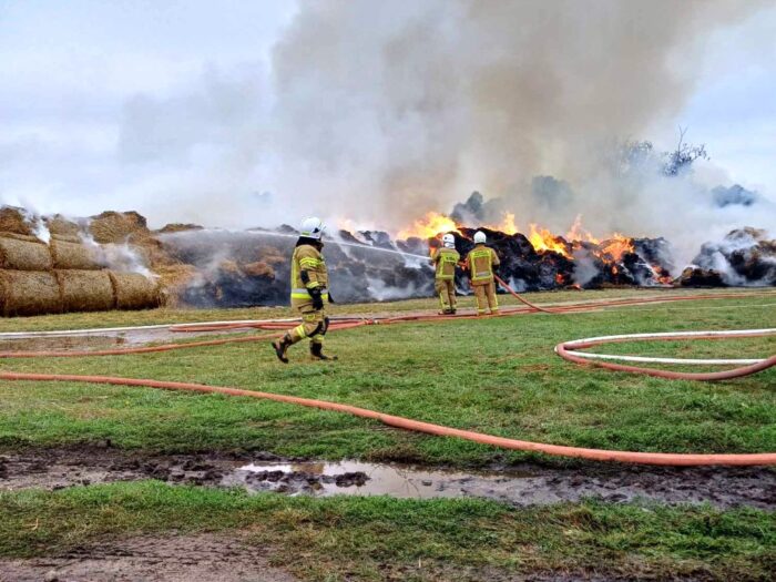 kpp płońsk, podpalacz, zatrzymany, stogi, bele słomy, pożar
