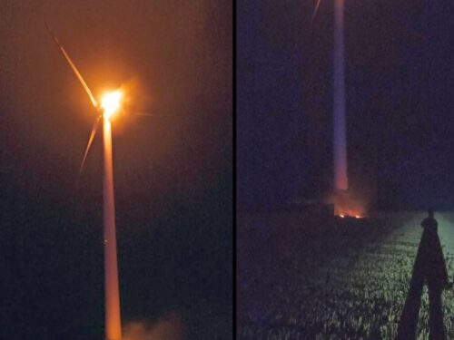 kp psp kędzierzyn-koźle, pożar, wiatrak, turbina wiatrowa, gondola