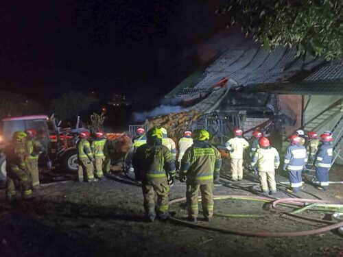 pożar, stajnia, konie, śmierć koni, przemyśl