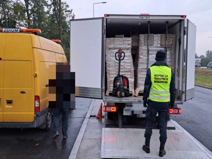 itd, witd wrocław, kontrola, przewóz jaj, jaja, ważenie, mandat, dostawczak