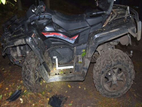 kpp łuków, wypadek, zdarzenie, droga leśna, las, quad, śmierć, ranny