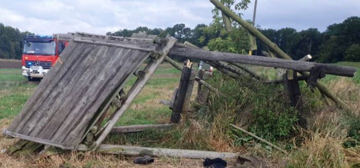 kpp brzeg, wypadek, rozbiórka, ambona myśliwska, lpr