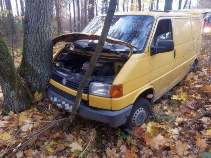 kpp opole lubelskie, wypadek, las, leśna droga, trakt, drzewo, zderzenie, śmierć kierowcy