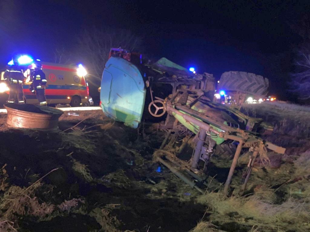 kpp sulęcin, zdarzenie drogowe, kolizja, ciągnik
