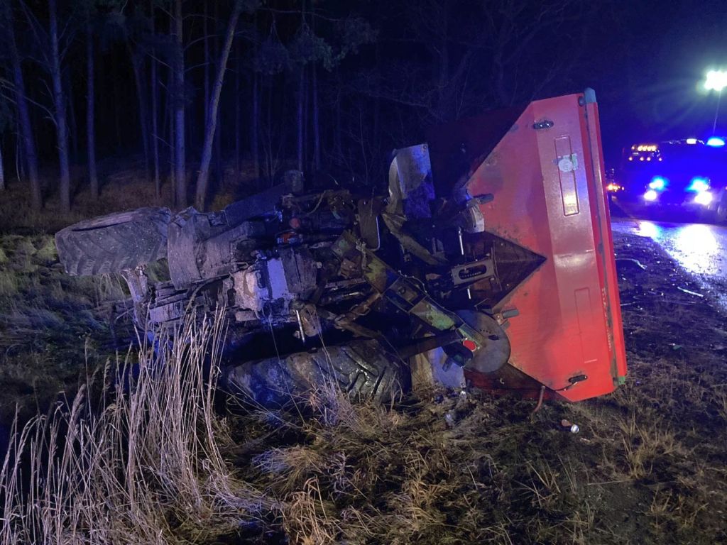 kpp sulęcin, zdarzenie drogowe, kolizja, ciągnik