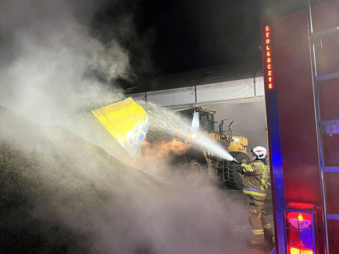 kp psp hrubieszów, akcja gaśnicza, pożar, pellet