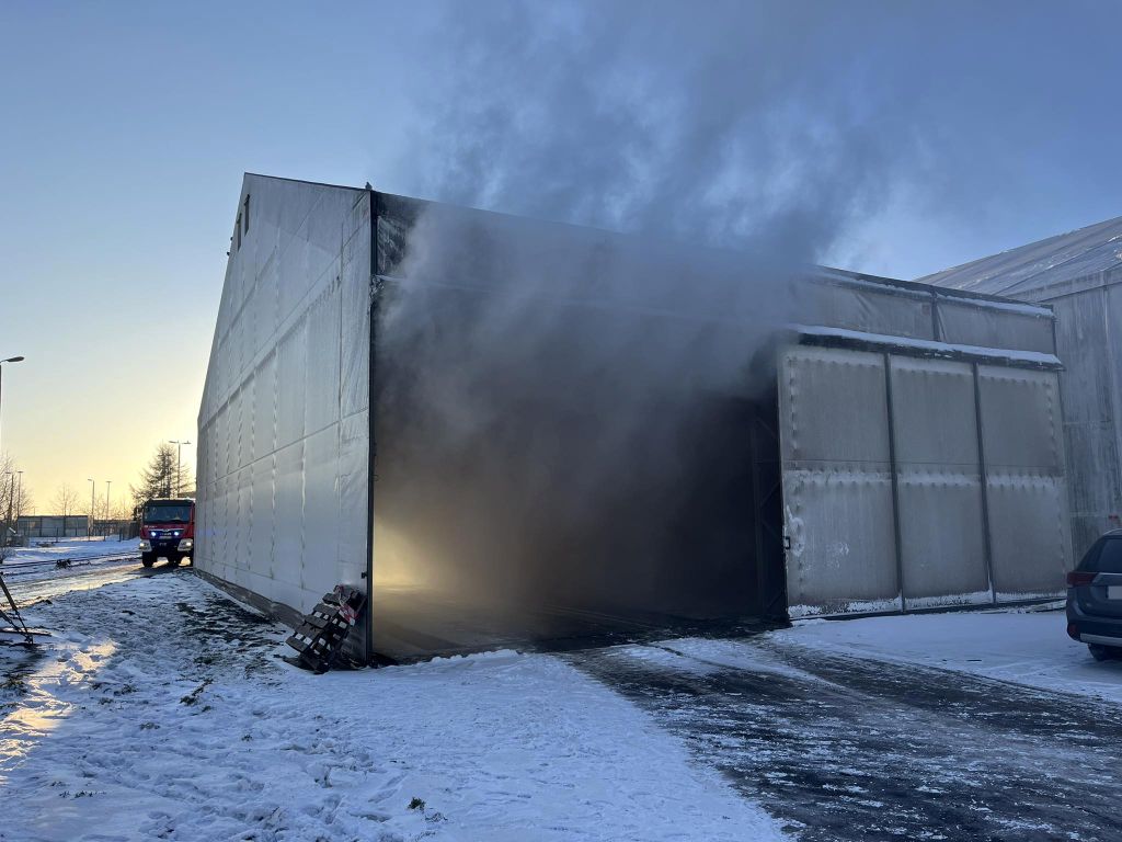 kp psp hrubieszów, akcja gaśnicza, pożar, pellet