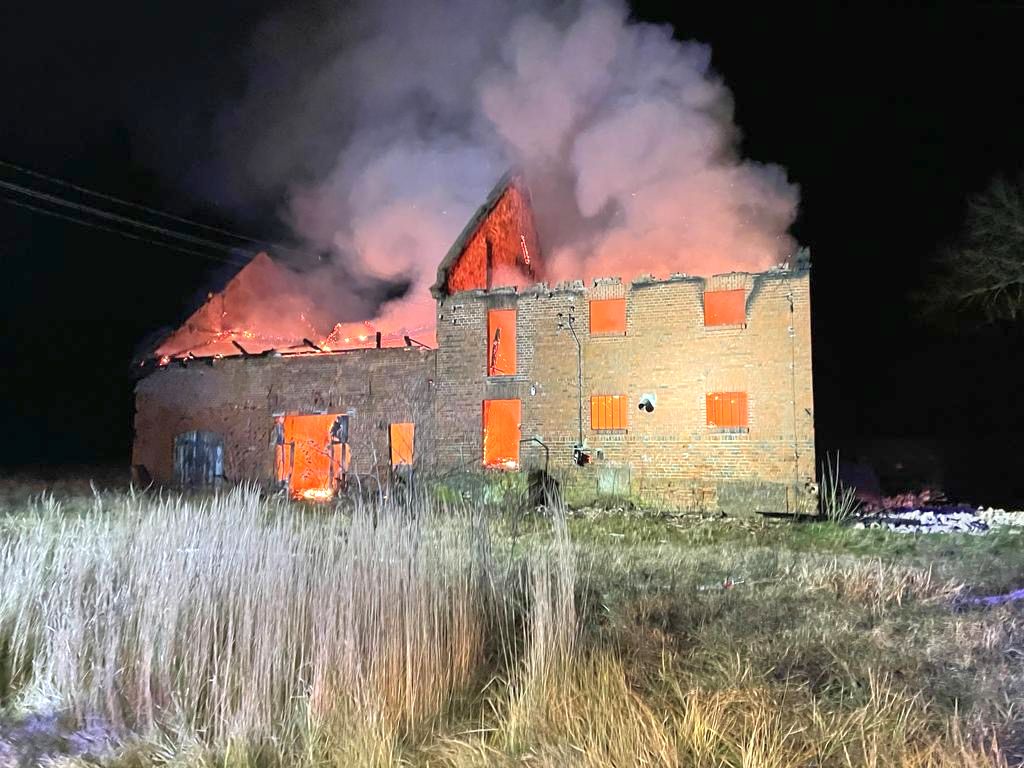 kp psp góra, pożar, skład zboża, pgr
