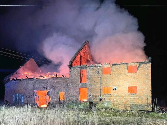 kp psp góra, pożar, skład zboża, pgr