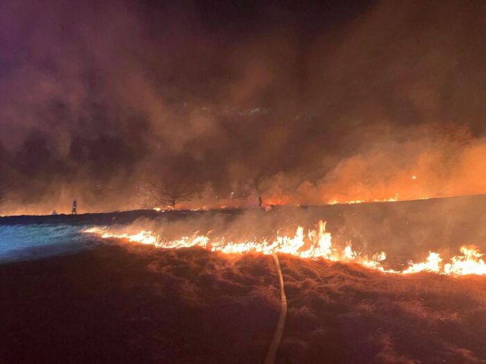 kp psp zgorzelec, pożar, nieużytki rolne, trawy