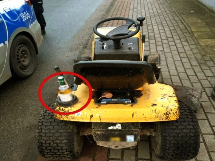 kpp strzelce opolskie, traktorek ogrodniczy, ciągnik, pijany traktorzysta