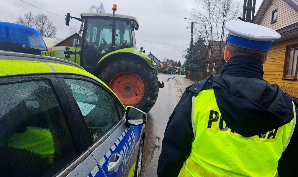 kpp kraśnik, kolizja, zdarzenie drogowe, protest rolników