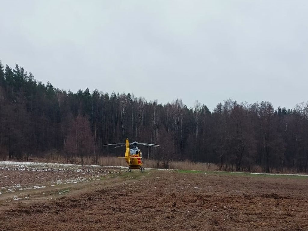 km psp białystok, wypadek, prace polowe, pochwycenie