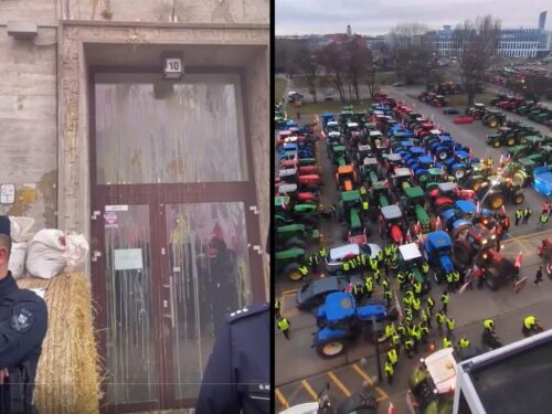 wrocław, protest rolników, manifestanci, policja