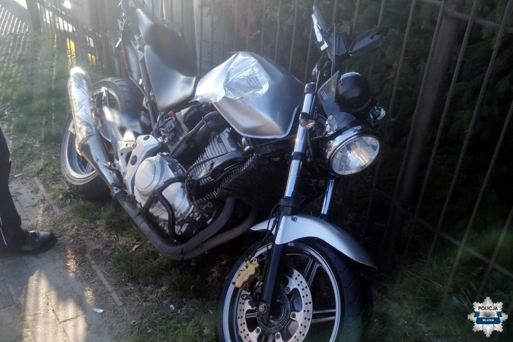 zderzenie, ciągnik, motocykl, ranny motocyklista