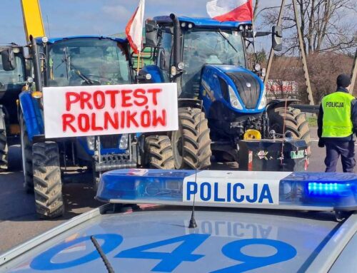 protest rolników, kpp janów lubelski, obornik, biuro poselskie