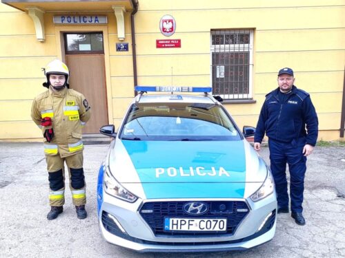 policjant, strażak, osp, druh, akcja ratunkowa, dziecko