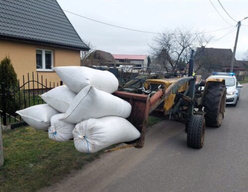 kontrola drogowa, ciągnik, traktorzysta, niesprawny ciągnik