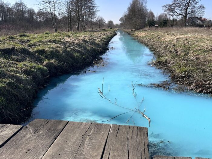 kanał, kanał młyński, działdowo, skażona woda