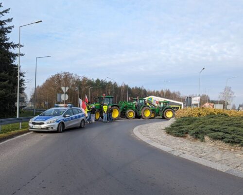 protest rolników, złotów, kpp złotów, incydent, potrącenie