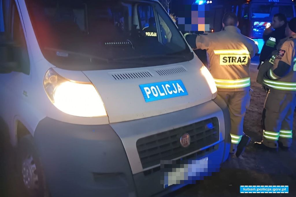 kpp lubań, poszukiwania, wywrócony ciągnik, traktorzysta, osp