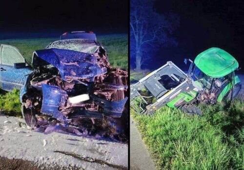 ciągnik, auto, bmw, pijany traktorzysta