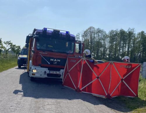 zderzenie, ciągnik, ciężarówka, śmierć traktorzysty