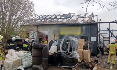 pożar, magazyn, środki ochrony roślin, nawozy