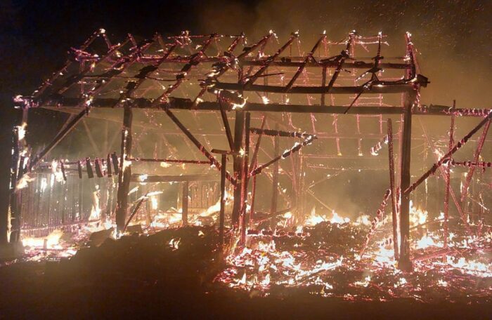 akcja gaśnicza, pożar, stodoła, pożar stodoły