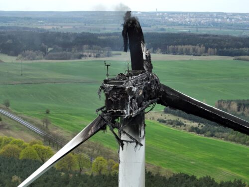 kp psp słubice, akcja gaśnicza, pożar, wiatrak
