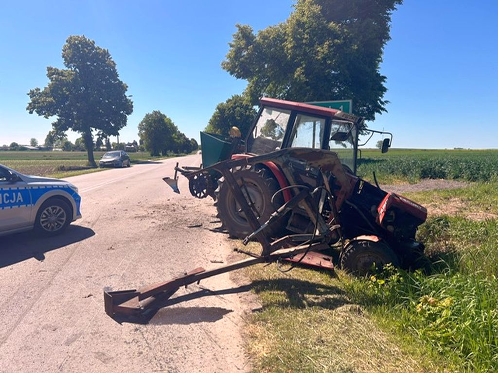 zderzenie, ciągnik, bmw, auto, traktorzystka