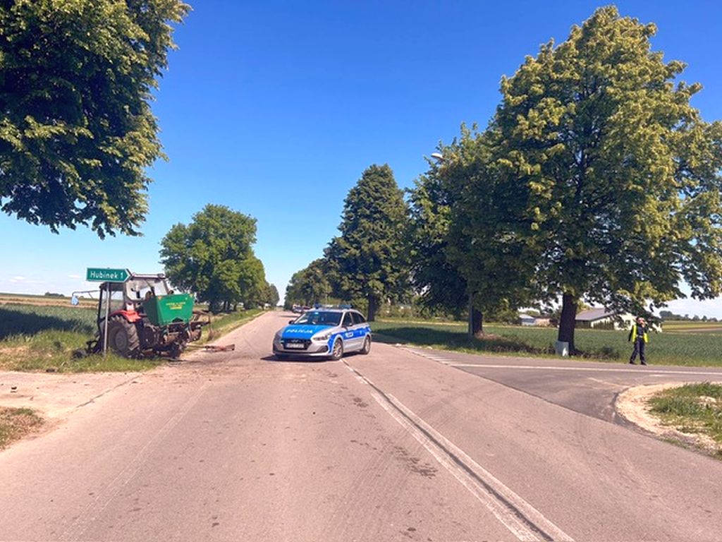 zderzenie, ciągnik, bmw, auto, traktorzystka