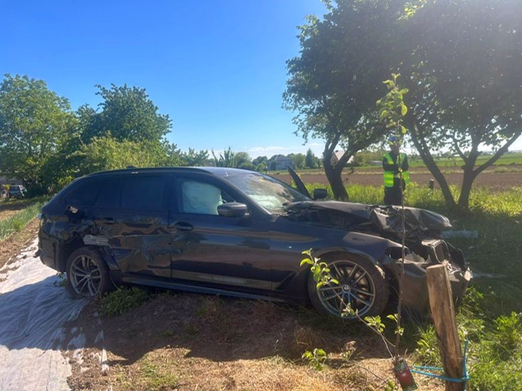 zderzenie, ciągnik, bmw, auto, traktorzystka
