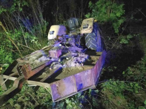 wypadek, koszenie trawy, sianokosy, śmierć traktorzysty