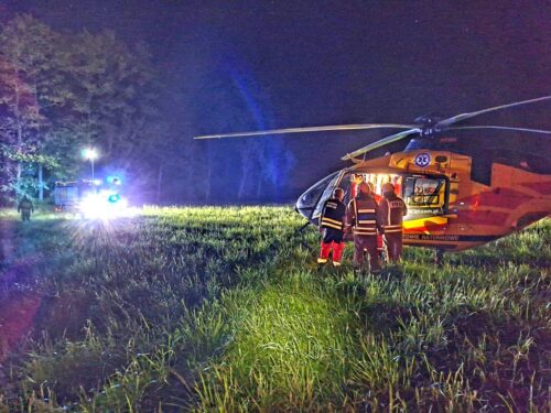 akcja ratunkowa, wypadek w lesie, upadek, ambona myśliwska