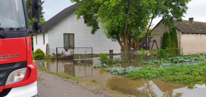 straż pożarna, opady, podtopienia, wichura