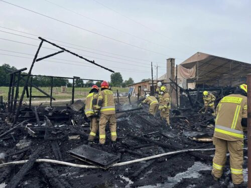pożar, stadnina, ofiara pożaru, budynek gospodarczy