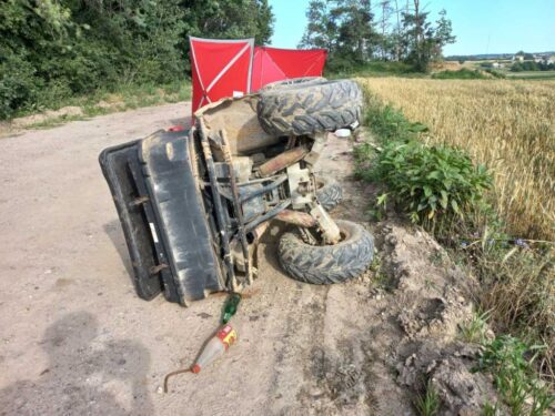 wypadek, quad, śmierć mężczyzny, droga polna