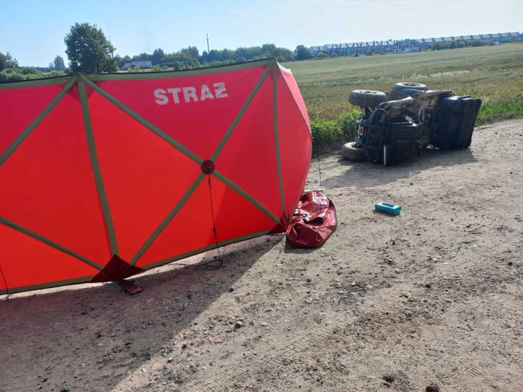 wypadek, quad, śmierć mężczyzny, droga polna