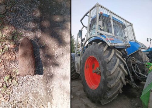 eksplozja, wybuch, ciągnik, niewybuch, pocisk