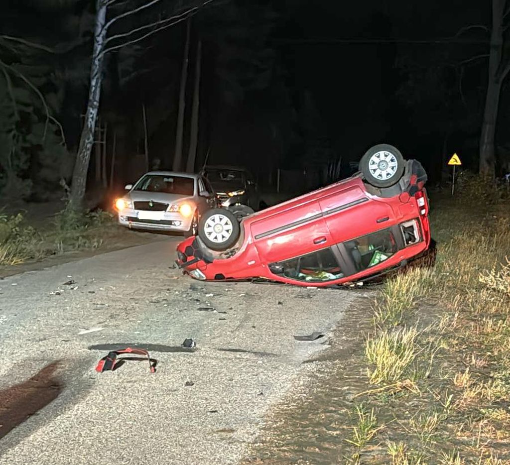 zderzenie, ciągnik, auto, fiat