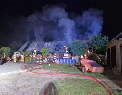 pożar, gospodarstwo, budynek inwentarski, trzoda chlewna, kury