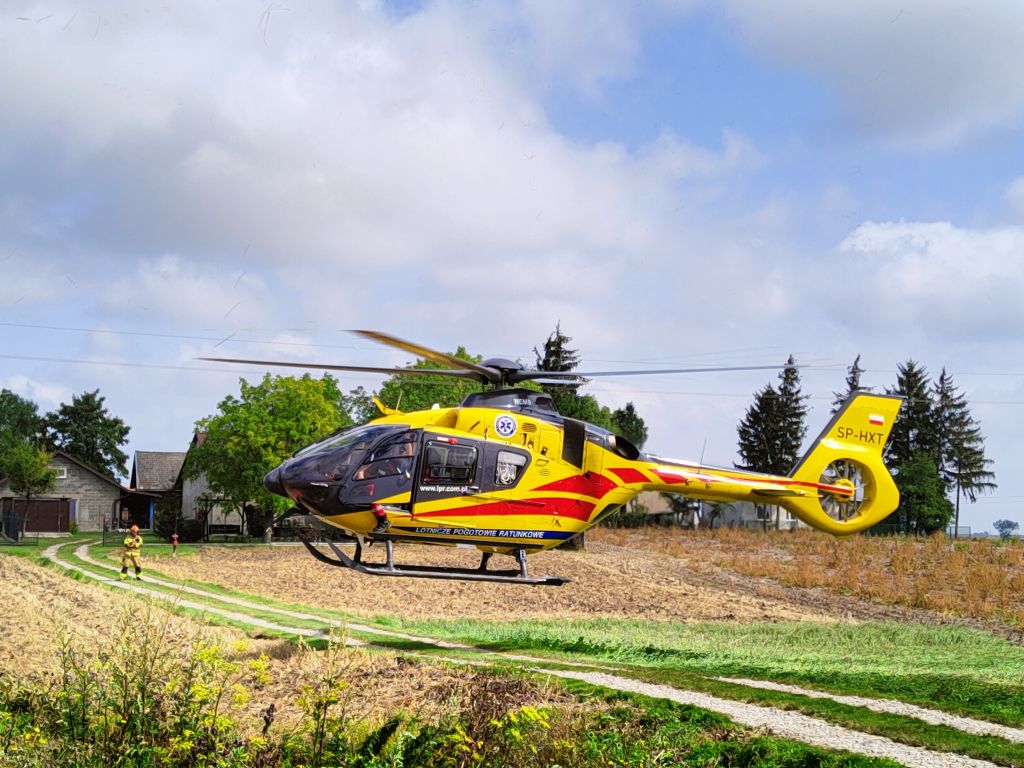 ciągnik, zderzenie, upadek, pług, ranny traktorzysta