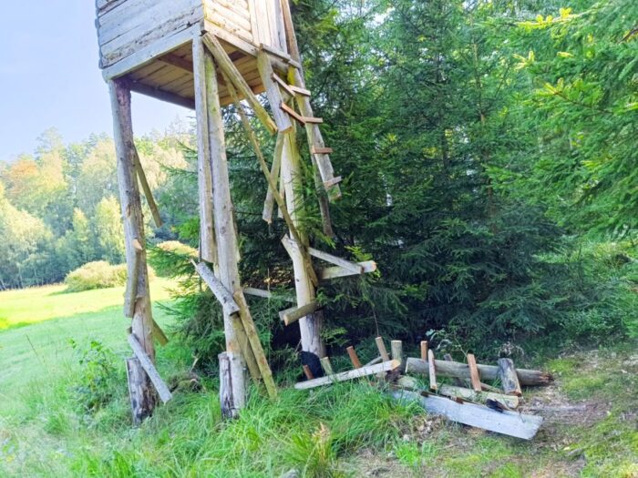 ambony myśliwskie, uszkodzone ambony, podejrzany, zatrzymanie